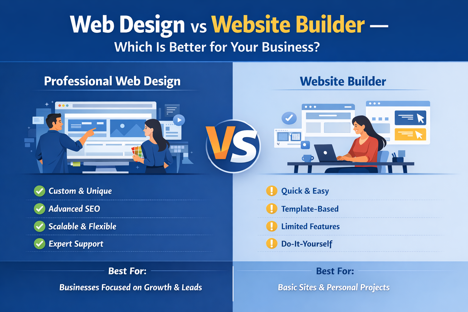 Web Design vs Website Builder – Which Is Better for Your Business?